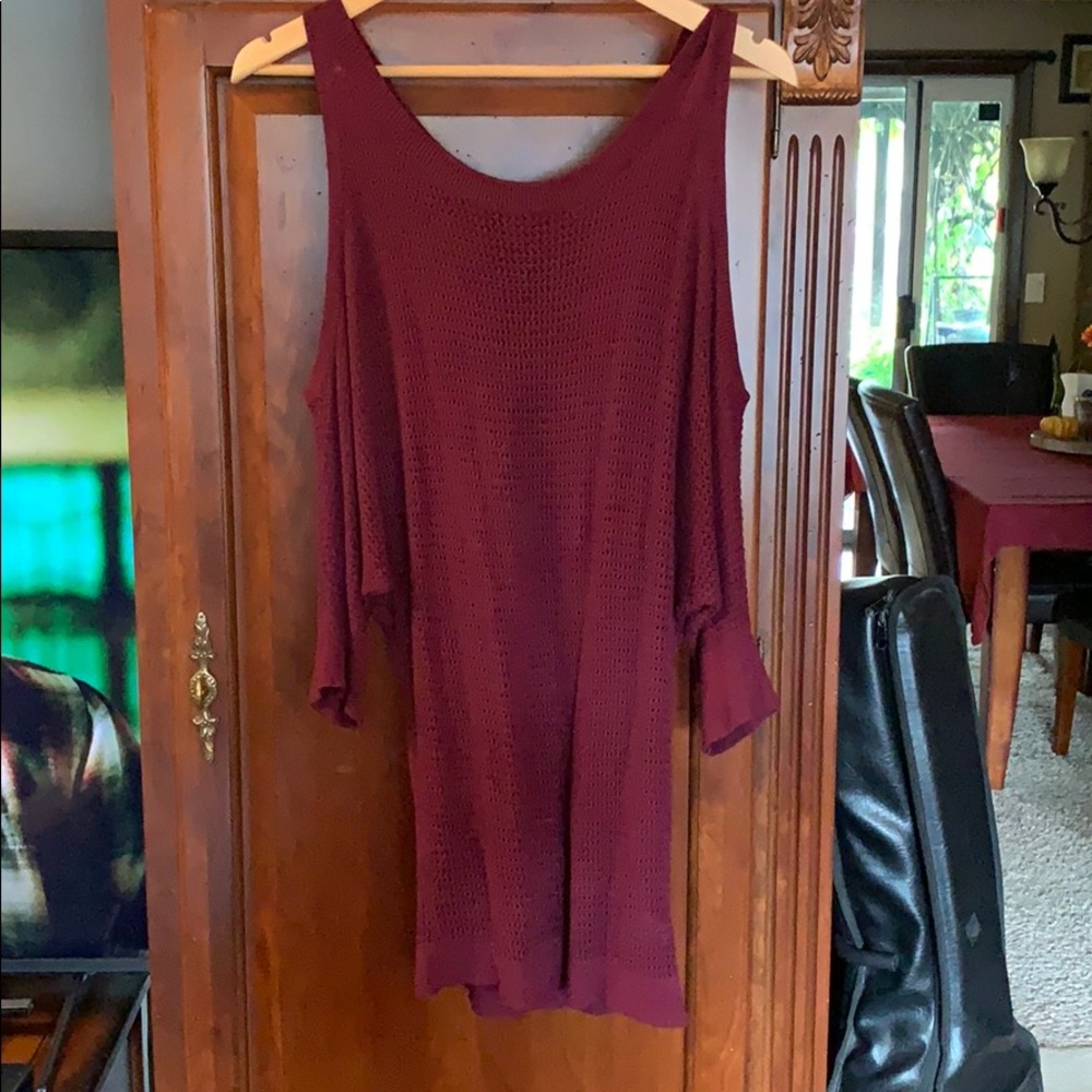 Express Waffle Weave drop shoulder top